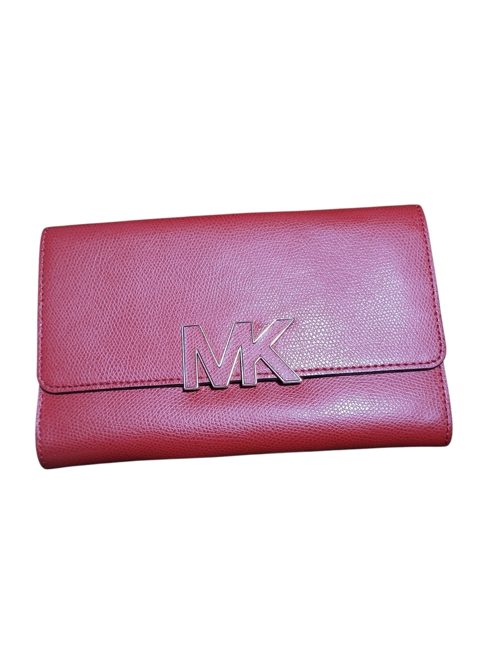 Michael Kors Florence large wallet featuring a prominent metal MK logo
